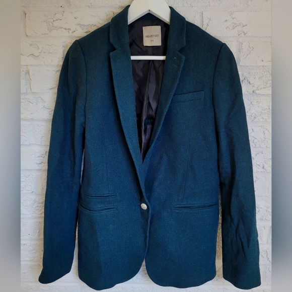 Dark Teal Blazer - Wool Blend - Picture 1 of 5